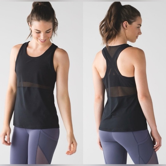 Lululemon Fast As Light 2-In-1 Tank Black Size 6 - Picture 1 of 13